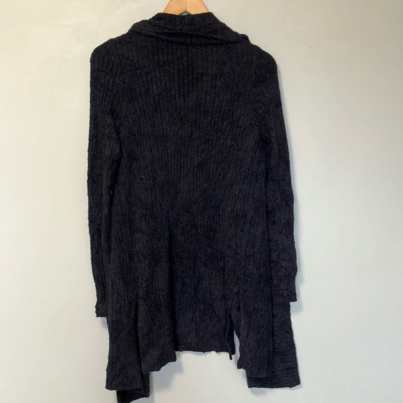 Barefoot Dreams cozychic lite Black ribbed Cardigan Sweater Long Open-Front - Picture 5 of 5